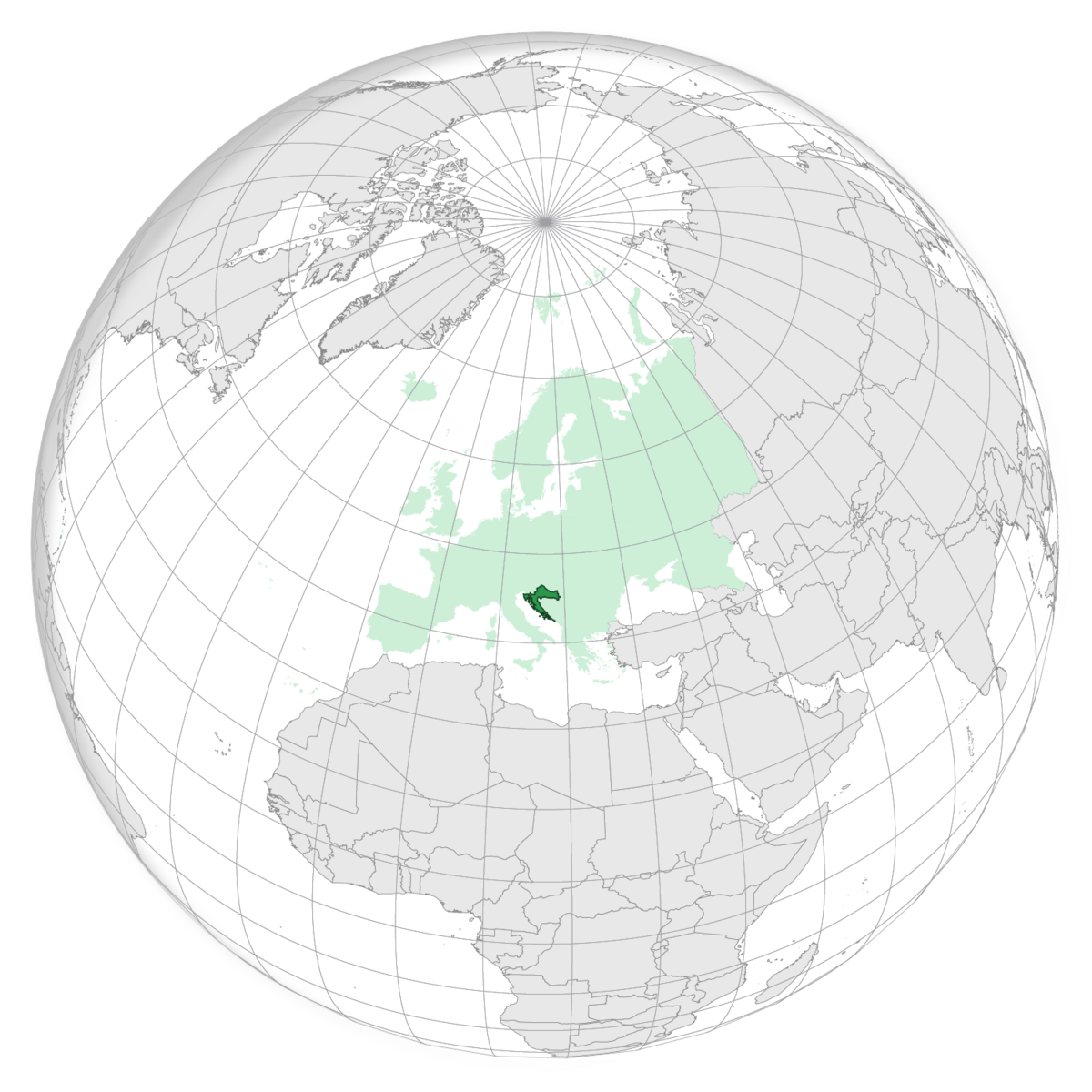 plassering av Kroatia på jordkloden. Kart