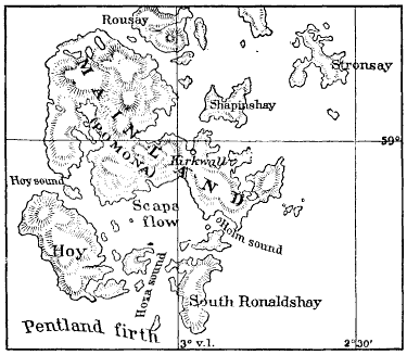 Kartskiss över Scapa flow