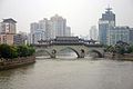 Jingjiang River and Anshun Peaceful and Fluent Bridge