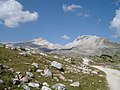 "ten o'clock and nine o'clock" mountains as seen from the backside i.e. from Fanes