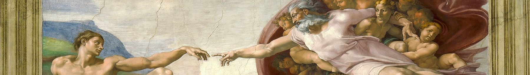 The Creation of Adam in the Sistine Chapel.