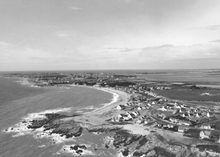 Photographie aérienne d’une presqu’île.