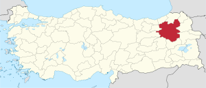 Location of ارزروم Province in Turkey