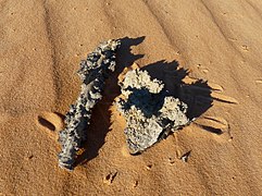 Fulgurites, désert mauritanien