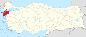 Location of چاناق‌قالا Province in Turkey