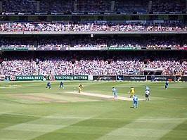 Cricket-wedstrijd in volle gang