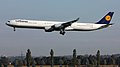 Lufthansa Airbus A340-600 landing at München