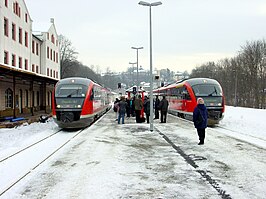 VT 642 van de Erzgebirgsbahn op 25 januari 2006 in Annaberg-Buchholz