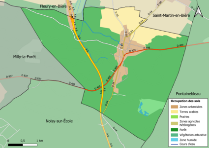 Carte de l'occupation des sols de la commune.