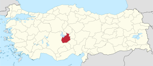 Location of Aksaray Province in Turkey