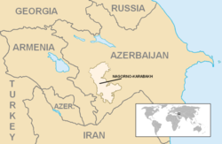 Lokasion ken gay-at ti dati nga Autonomo Oblast ti Nagorno-Karabakh (napuspusasaw a maris).