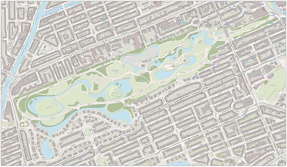 Topografische kaart van het Vondelpark