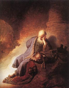 Jeremia treurt over de verwoesting van Jeruzalem (Rembrandt)