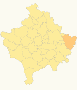 Locatie van de gemeente Kamenicë in Kosovo