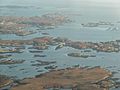 Escolhos na região de Loch Uisgebhagh, leste de Benbecula, Escócia.