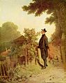 Carl Spitzweg: Vzpomínka při vůni růže, 1850