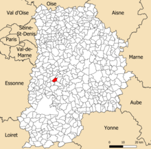 Localisation dans le département de Seine-et-Marne.