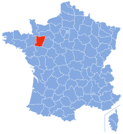 Location o Mayenne in Fraunce