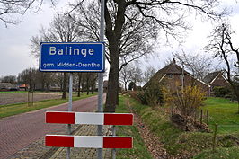 Een naambord van Balinge