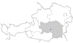 Map of Austria, position of Knittelfeld highlighted